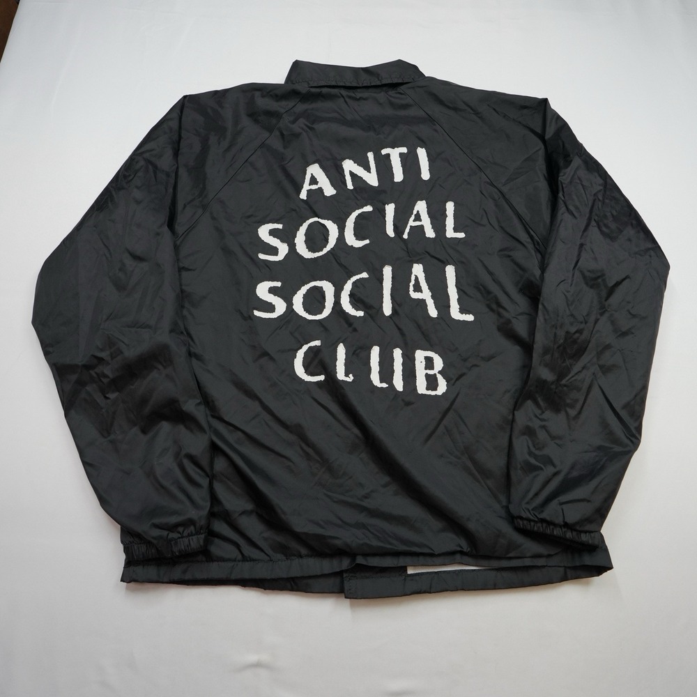 Anti Social Social Club Coaches Jacket Windbreaker‎ Size Medium Print is Peeling